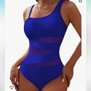 NWT Blooming Jelly Women's Sexy One piece  One Shoulder Swimsuits Mesh